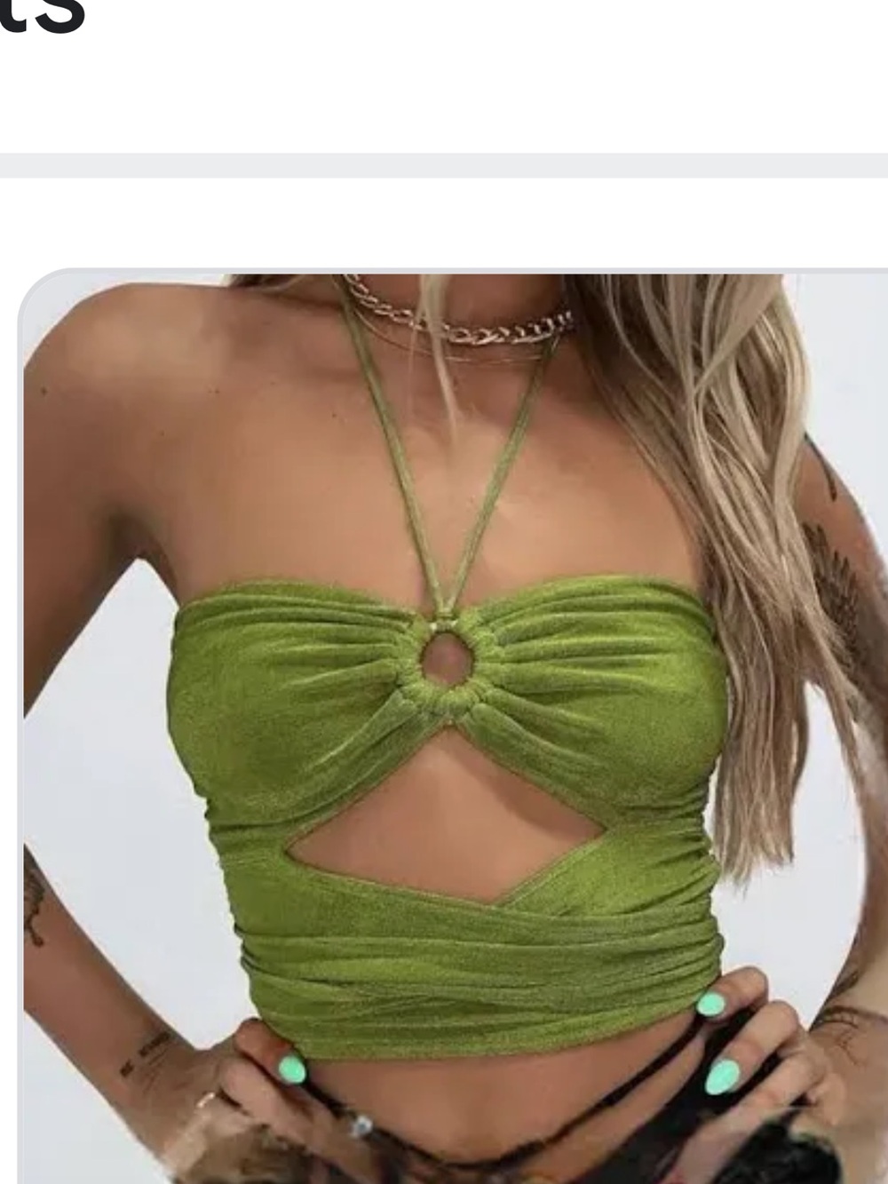Princess Polly Lime Green Halter Cutout Tube Top
